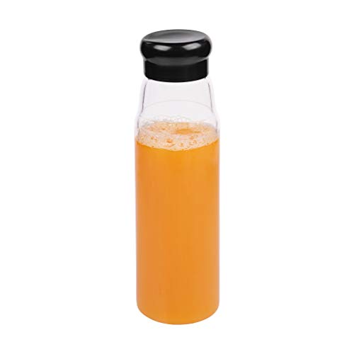 Hans Larsen Water bottle for kids, Glass water bottle with sleeve | Water bottle 500 mL, Hot water bottle with airtight Lids, water bottle bpa free, Glass water bottle for everyday use.