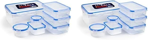 Mondex Polypropylene Food Container Set - 7 Pieces Meal Prep & Storage Containers (1N 5000ml, 3N 750ml, 1N 300ml, 1N 250ml, 100ml) Airtight, BPA-Free, Stackable - Mini (Pack of 2)