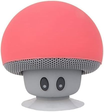 DuMesho Mini Bluetooth Speaker, Wireless Portable Cartoon Mushroom Head, Bluetooth Stereo with Desktop Mobile Phone Stand, Red