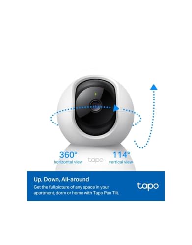 Tapoo Camera/Tilt Security Camera – 1080p Full HD camera, 360° Rotational View, Night Vision camera, Motion Detection camera, Two-Way Audio,Works with Alexa & Google Assistant