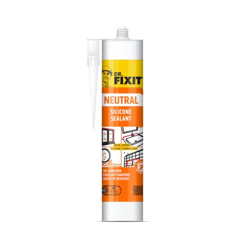 Dr. Fixit Neutral Silicone Sealant Clear 280 ML | High-Performance, Odor-Free Adhesive for Metals, Plastics, Glass, and Masonry