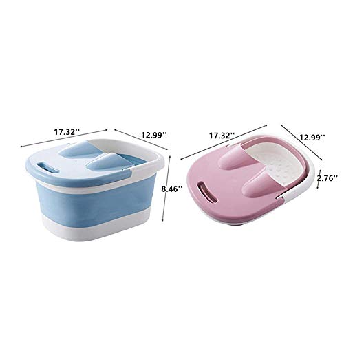 BePrincess Collapsible Foot Soaking Bath Basin with Massage Roller, Large Size for Soaking Feet, Pedicure and Massager Tub for At Home Relax Foot Spa Treatment (BLUE)