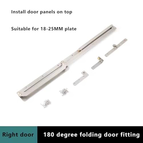 SUZLAZYR Barn Door Hardware Kit, 180Â° Folding Flat Door Accessories, Smoothly & Quietly, Expansion Wardrobe Partition Door Hardware Connector Accessories,18mm left open