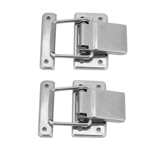 TERRIFI 2pcs Hasp Latch Lock, Stainless Steel Spring Loaded Latch Catch, Toggle Hasp for Boxes, Barrels, Cabinets, Mechanical Equipment, Durable Hardware for Secure Closure and Protection