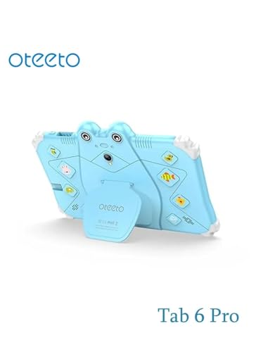 Oteeto TAB 6 Kids Tablet, 7-Inch IPS LCD Display, 4GB RAM + 128GB ROM, Android 13, Dual Camera, Black (Blue)