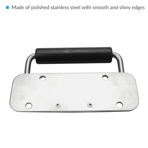 Spring Loaded Pull Handles, Surface Mount Chest Handle with Rubber Grip Handmade Chest Trunk Lifter Handle Pull Heavy Duty Hardware for Chests Trunks Crates Storage Boxes Thickened (Silver-122mm)