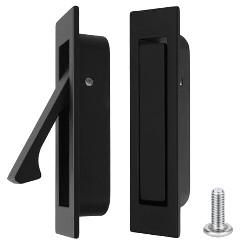 Amaxiu Pocket Door Pull Handle - Sliding Recessed Flush Finger Pull Mount Hardware for Closet and Barn Doors (A)