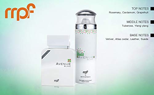 Mpf Avenue Blanc Perfume Gift Set For Men, Eau De Parfum, 100 ml + Deodorant, 200