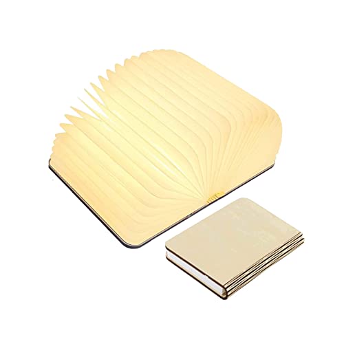 LQZHBDWZ Folding Wooden Book Ligh, Novelty Lamp Book LEDï¼ŒPortable USB Rechargeable Book Lamp, 5 Colors LED Table Lamp for Decoration, Magnetic Design, Creative gifts for classmates' girlfriend