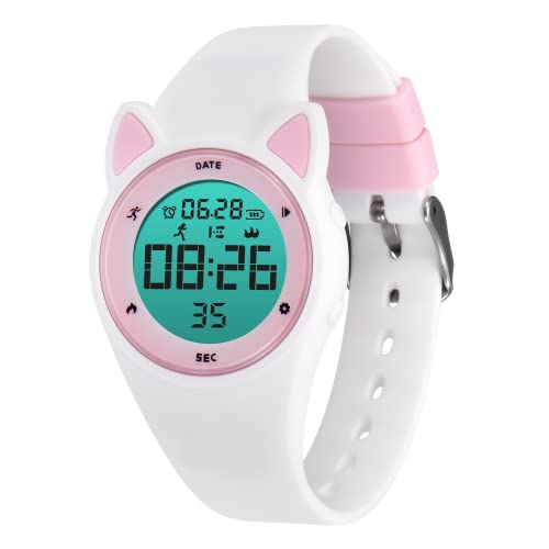 L LAVAREDO Kids Fitness Tracker Watch, Digital Activity Tracker Watch for Kids Ages 3-12, Non-Bluetooth, Alarm/Calorie/Pedometer Count Steps Wrist Watch for Kids