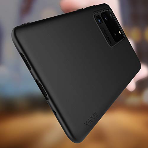 X-level Compatiable Samsung Galaxy S20 Ultra Case 5G, Slim Fit Soft TPU Ultra Thin S20 Ultra Mobile Phone Cover Matte Finish Coating Phone Case for Samsung S20 Ultra/S20 Ultra 5G - Black