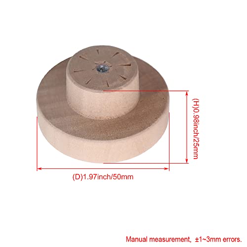 RDEXP Home Accessory 50x25mm Wooden Hardware Round Pull Knobs for Cabinet Drawer Cupboard Cabinet Door Set of 10
