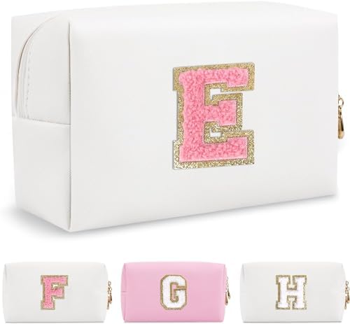 Portable Cosmetic Bag for Women,Large Makeup Bag for Travel,Personalized Makeup Bag,Toiletry Bag Gift Ideal for Teens, pink letter