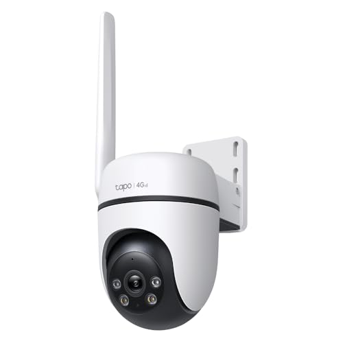 Tapo C501GW 4G 360° Outdoor Surveillance Camera with SIM Card, No Need Wi-FI, Colorful Starlight Night Vision, Free AI Detection, DC/PoE Power, IP66, Local and Cloud Storage