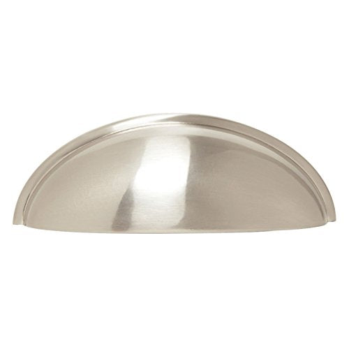 Franklin Brass Brushed Nickel Bin Cup Pull, Cabinet Handles And Drawer Pulls For Kitchen Cabinets Dresser Drawers, 3 Inch (76mm), 10-Pack, P34702K-Sn-B, Hardware
