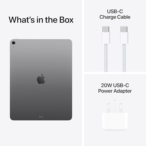 Apple iPad Air 13-inch with M3 chip Built for Apple Intelligence, Liquid Retina Display, 256GB, 12MP Front/Back Camera, Wi-Fi 6E, Touch ID, All-Day Battery Life �?? Space Gray