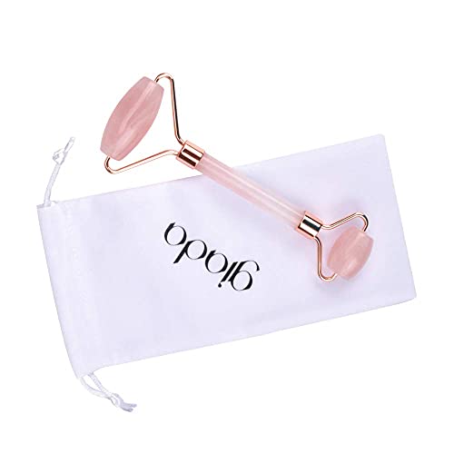 Giada Rose Quartz Roller for Face | Genuine Gemstone Face Roller for Eyes, Neck and Body | Rose Quartz Facial Massager (Rose Quartz)