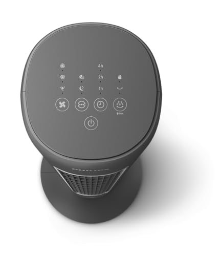 Philips Tower Fan 5000 Series - 40W, 3 Speeds, Sleep Mode, Armotherapy Diffuser, Remote Controller, Child Lock, Slim Design, Dark Grey - CX5535/11