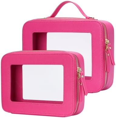 Small Cosmetic Bag for Purse Mini Makeup Bag for School Cute Clear Make Up Pouch for Travel Tiny Leather White Make Up Organizer Case for Backpack Toiletry Bag Waterproof Square Pouch with Zipper