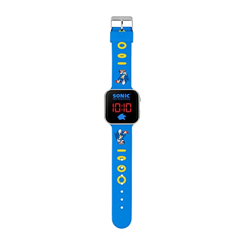 Sega Sonic the Hedgehog Blue LED Watch with Printed Silicone Strap SNC4137 - One Size