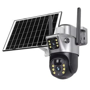 Solar Security Camera with PTZ, WiFi Outdoor Camera with LED Lights, Solar Panel Powered, 1080P