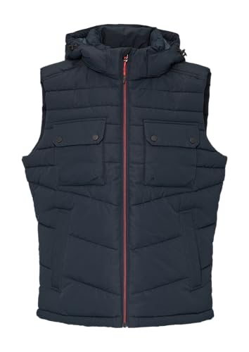 s.Oliver Men's Quilted Vest with Removable Hood