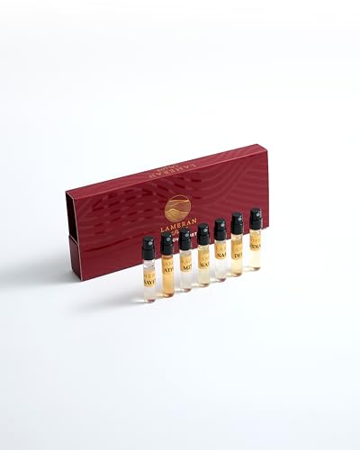 LAMERAN Discovery Set | Luxury Perfume Sample Kit ??7 x 2ml Eau de Parfum | Includes Athar, Deera, MZN, Widian, Watad | Unisex Perfume for Women & Men | Travel-Friendly