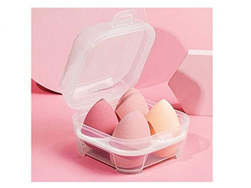 Womensa store Blender Sponge 4 Pcs in A Storage Box ,Makeup Cosmetic Puff Women's & Girls Makeup Sponge With Storage Box Foundation Powder Sponge Beauty Tools Women Makeup Accessories (Multicolour)