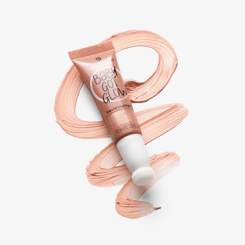 essence Baby GOT Glow Liquid Highlighter, No. 30, Gold, Defining, Express Result, Easy to Remove, Glossy, Vegan, Oil-Free, Paraben-Free, No Microplastic Particles, Pack of 10 ml