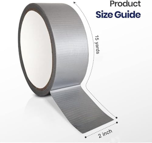 MARKQ 4 Rolls Duct Tape | 2 inches x 15 yards Strong Adhesive Silver Tape for Packing, Kitchen Home, Office, Indoor & Outdoor Use