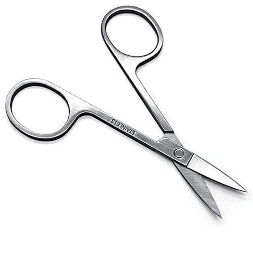 Stainless Steel Scissor with Curved Sharp Edge Blades for Eyebrow,Facial Hairs and False Eyelashes 2986
