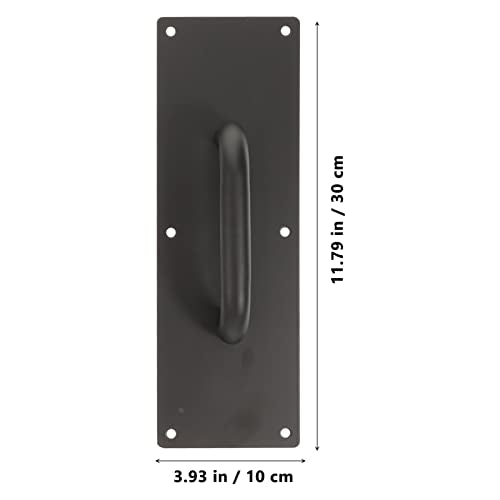 Barn Pull Stainless Public Clo Screws Sliding Hardware Office Steel Attachment with Black Handle and Plate Places Commercial Home Composite for Push Door