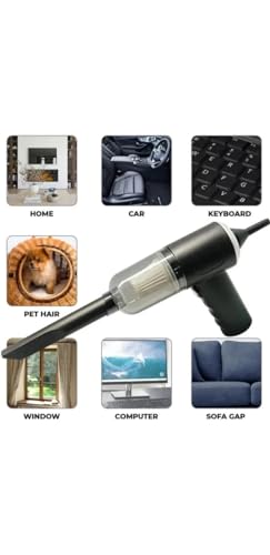 3 in 1 Portable Vacuum Cleaner Duster Blower Air Pump Wireless Handheld Clean Microscopic dust Like Car, Home,Computer, Laptop, Flower, Mirror Vehicle Interior Cleaner