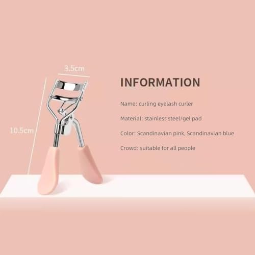 GTOULKXN 2pcs(1Pink&1Green) Eyelash Curler For Ladies, Universally Applicable for All Eye Sizes, Achieves Curls, Sleek Design for Superior Grip, Eye Beauty Accessory Comes with 5 Rubberized Strip