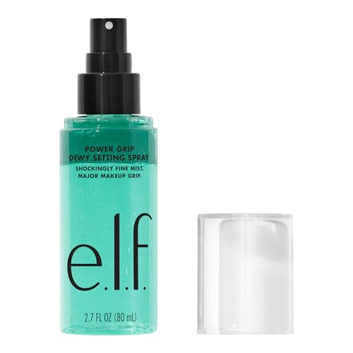 e.l.f. Power Grip Dewy Setting Spray, Ultra Fine & Long-Lasting Formula, Fixes Makeup for a Hydrated, Dewy Finish, Vegan & Cruelty Free