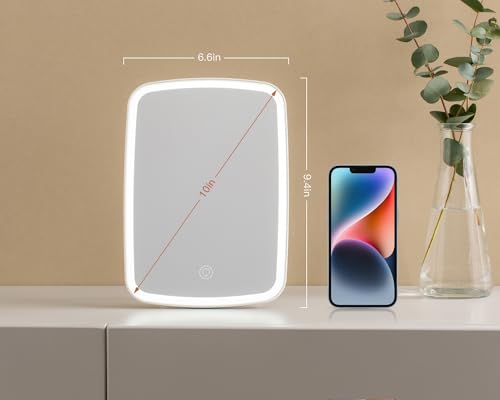 e world unbox happiness Makeup Mirror Portable USB Rechargeable LED Touch Screen Vanity Mirror Foldable Travel Make up Mirror