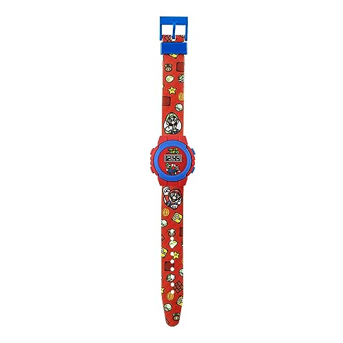SUPER MARIO Boy's Digital Quartz Watch with Plastic Strap GSM4234, Red