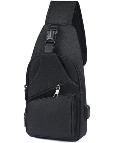 Khazna Sling Bag, Chest Bag with USB Charging Port, Men Women Lightweight Crossbody for Hiking,Cycling, Traveling Convenient to Carry