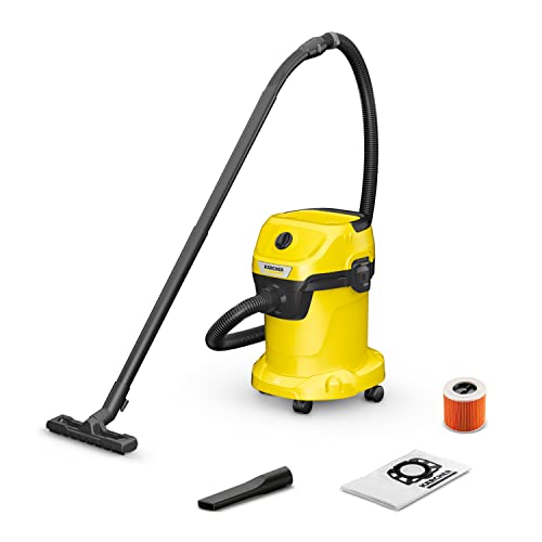 Kärcher WD3 Wet & Dry Vacuum Cleaner, 17 Liter Container, Multi-Purpose Home Cleaning, Powerful Suction, Versatile Accessories, Yellow