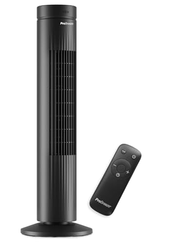 Pro Breeze® 30" Tower Fan with 7-Hour Digital Timer, Remote Control, 3 Cooling Fan Modes & LED Light Indicator - Powerful & Energy-Efficient Electric Fan for Home and Office (Black 30")