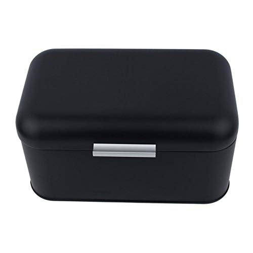 Bread Box, Metal Durable Retro Storage Box, Easy to Clean for Kitchen for Living Room Save Space(black)