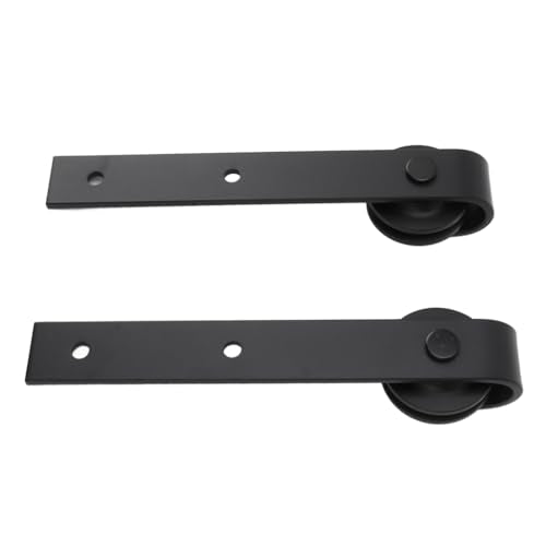 Eujgoov Carbon Steel Sliding Door,Sliding Door Wheel Kit Door Sliding Rollers Kit Hardware,Barn Door Door Sliding Rollers Kit Wheel Roller Kit for Bedroom,Living Room (Black)