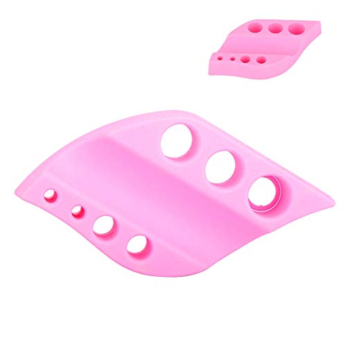 Pongnas Pigment Ink Tattoo Cup Holder Silicone Tray Semi-permanent Makeup Tools-pigment Storage Tray Rack Tool(Pink)