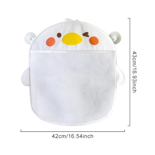 NALACAL Large Mesh Bath Toy Organizer, Quick Dry Bathtub Toy Storage for Baby Shower, Hanging Toy Holder with 2 Suction Cups, Waterproof and Mold-Resistant Bathroom Storage for Kids' Bath Toys