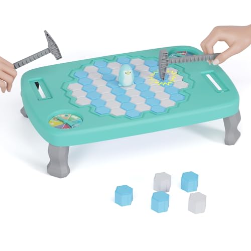 TERRIFI Penguin Ice Rescue Game, 63PCS Ice Breaker Board Game Toy, Save Penguin on Ice for Kids and Adults, Fun Family Game for Children Ages 4-8, Engaging Penguin Trap Activity