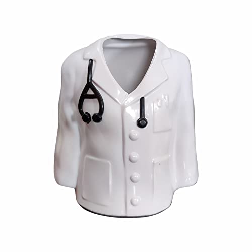 Shri.R.K Doctor Coat Pen Pencil Holder Stand For Desk And Offices Tables (Plastic), Stationery, White