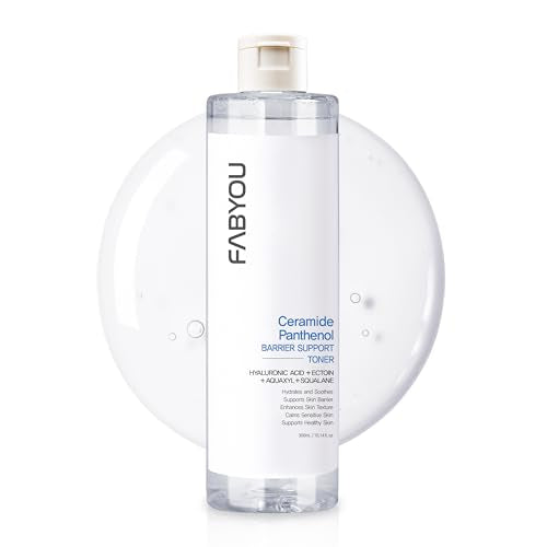 FABYOU Ceramide Panthenol Skin Barrier Support Toner 300ml – Korean Skincare for Deep Hydration, Soothing & Moisture Barrier care with a Non-Sticky, Gentle Daily Toner for Sensitive & Dry Skin