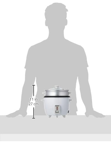 Geepas Electric rice cooker GRC4325N| 1.0L Capacity| 3 in 1| Cook, Steam and Keep Warm| Non-Stick| 450W| Single Switch | White| 2 Years Warranty