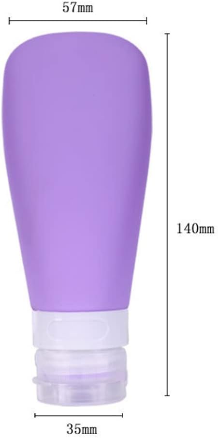 Travel Bottles Containers, Portable Silicone Travel Bottles,4 Pcs Refillable Squeezable Leak Proof Travel Accessories for Washing Toiletries,with PVC Storage Bag 90ml (3fl.oz)