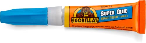 Gorilla Super Glue, Clear , 3g tube 2 pack ,7800101